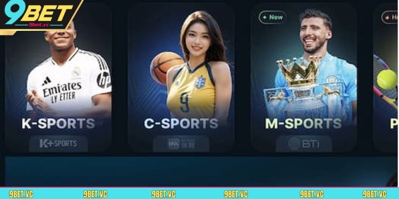 Các sảnh cược thể thao nổi bật tại 9BET