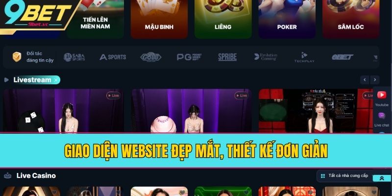Giao diện website đẹp mắt, thiết kế đơn giản